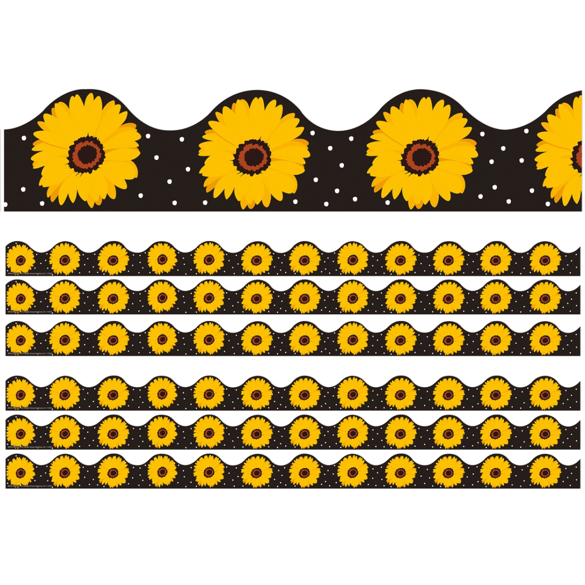 The Hive Black Floral Deco Trim - Pack of 6