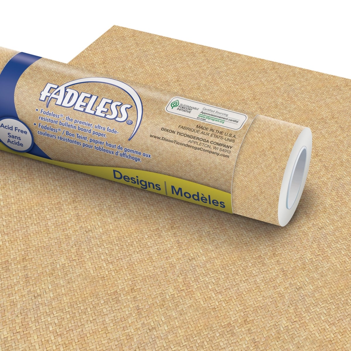 48 in. x 12 ft. Fadeless Wicker Rolls, Pack of 4