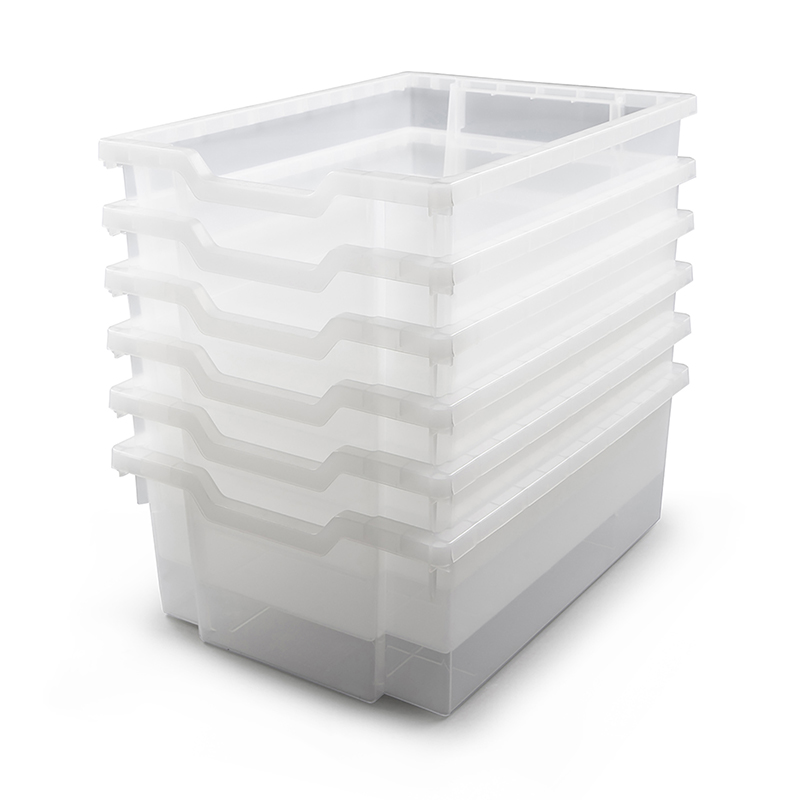 12.3 x 16.8 x 5.9 in. Deep F2 Tray, Translucent - Pack of 6
