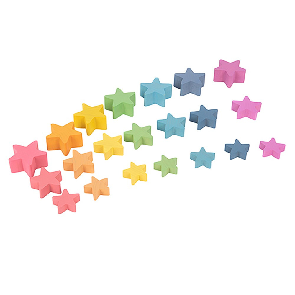 Picture of Learning Advantage CTU73480 Rainbow Wooden Stars - Set of 21