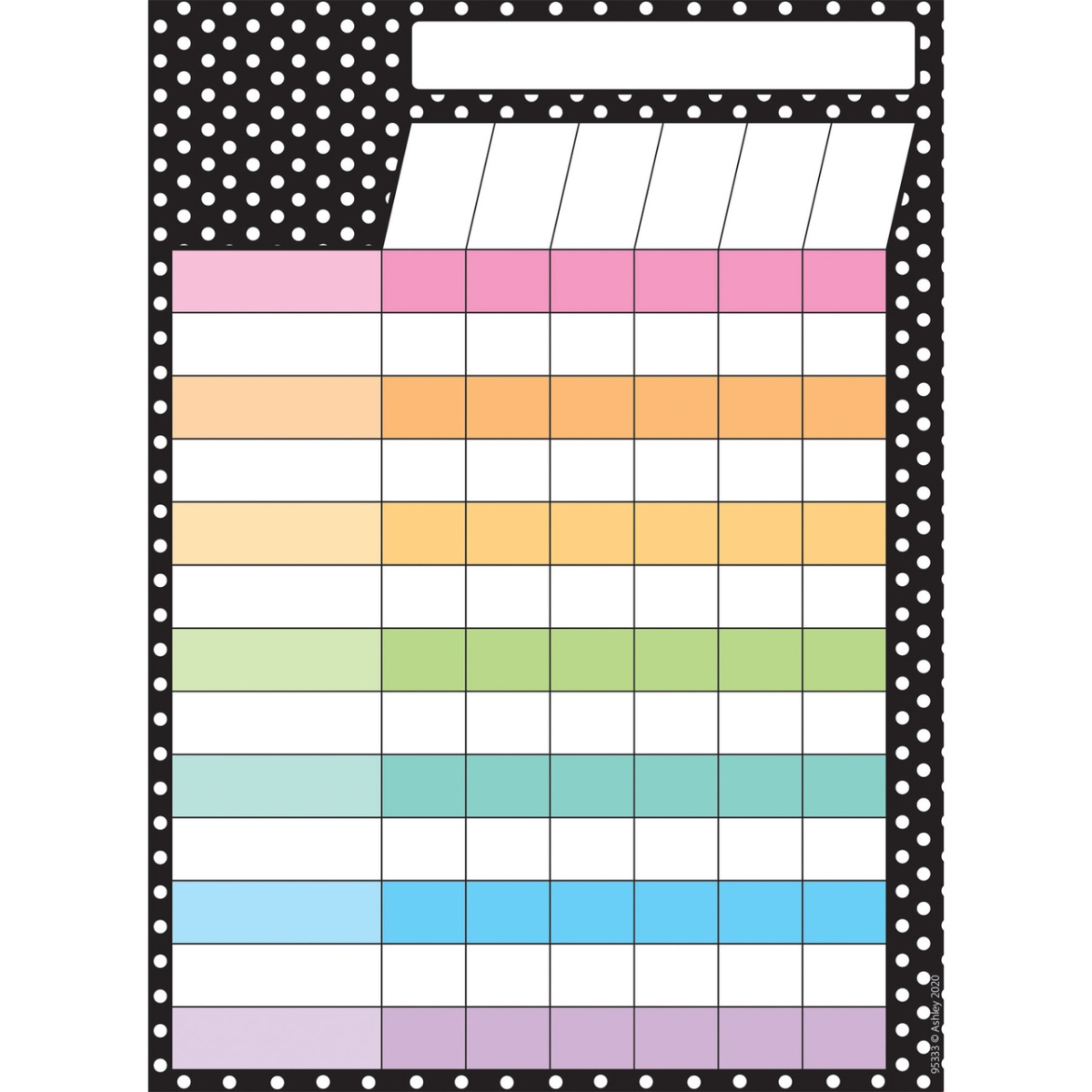 Picture of Ashley Productions ASH95333 BW Dots Incentive Chart Plas Smart Poly Poster Mat