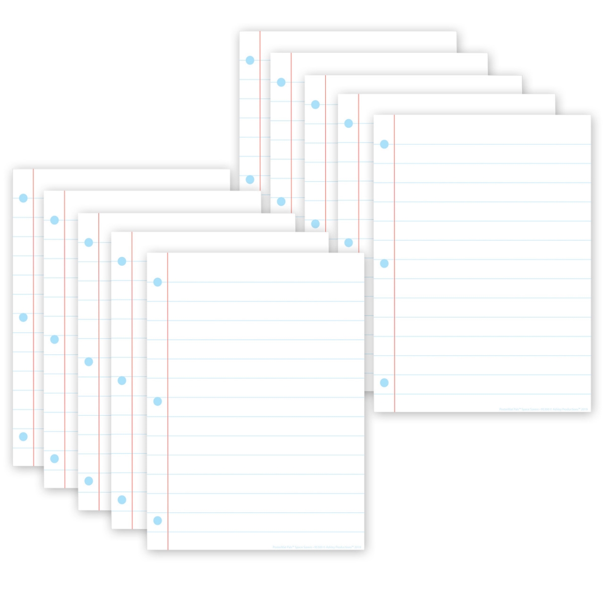 Picture of Ashley Productions ASH97000 White Notebook Paper Smart Poly Poster Mat - Pack of 10