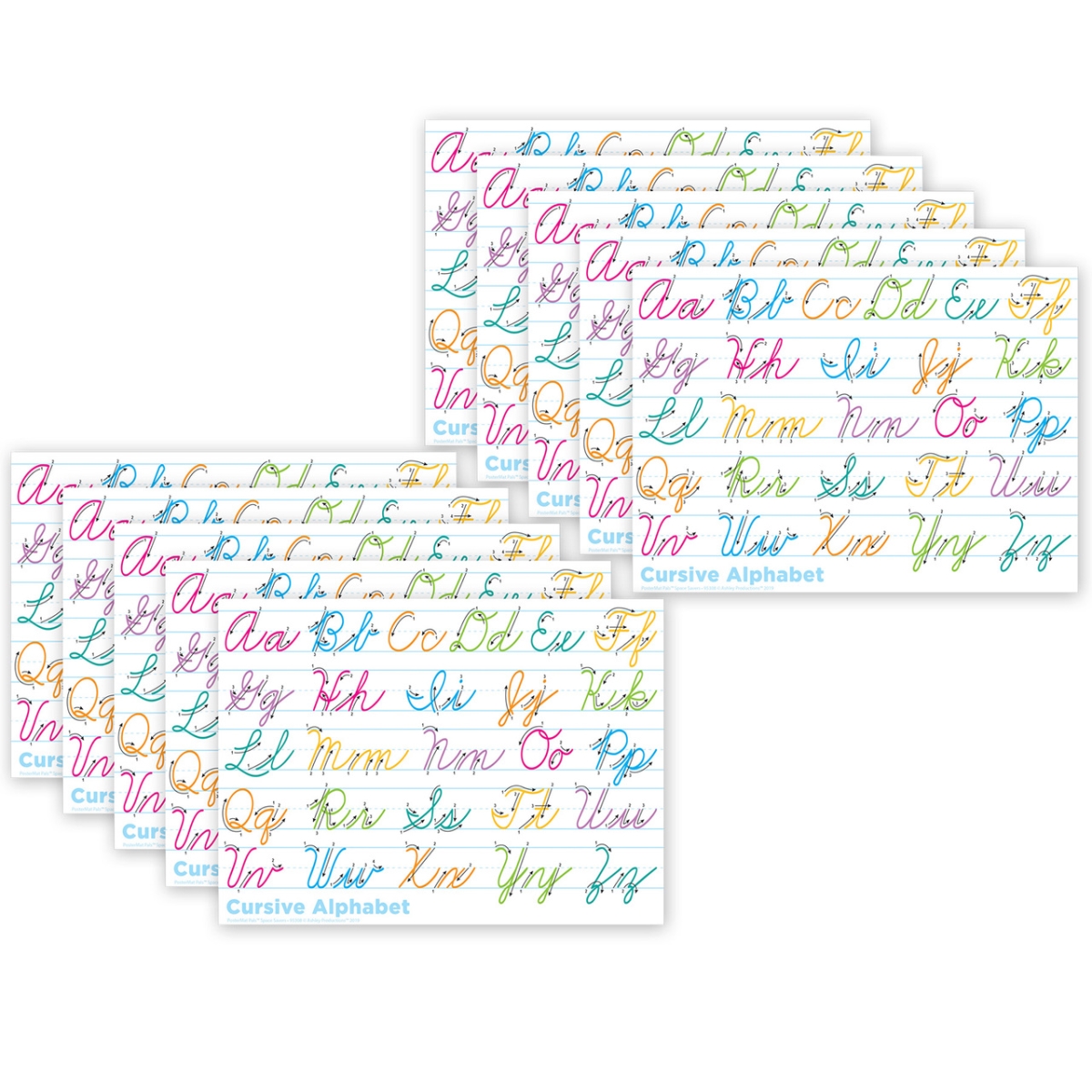 Picture of Ashley Productions ASH97008 Traditional Cursive Smart Poly Poster Mat - Pack of 10
