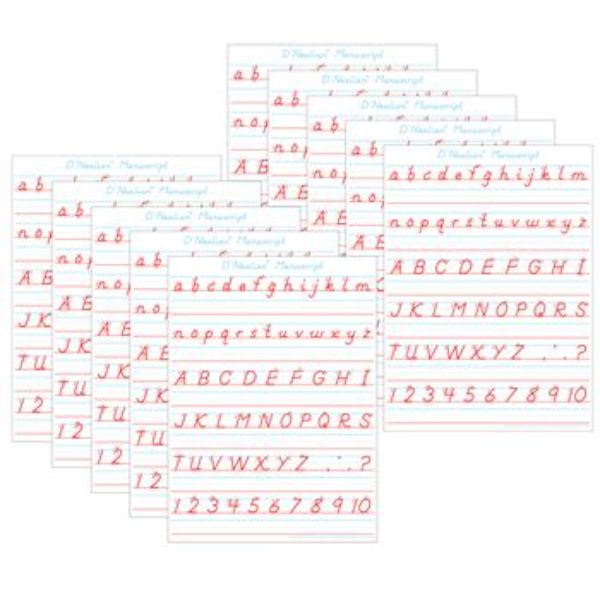 Picture of Ashley Productions ASH97009 Postermat Dnealian Manuscript Handwriting - Pack of 10