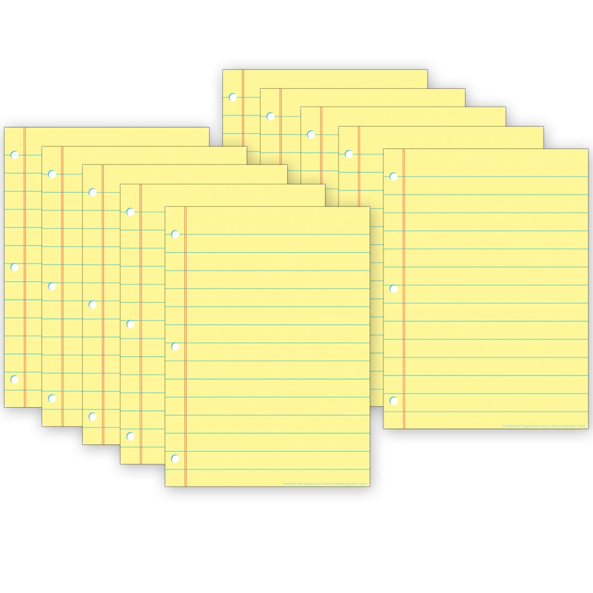 Picture of Ashley Productions ASH97021 Yellow Notebook Paper Smart Poly Poster Mat - Pack of 10