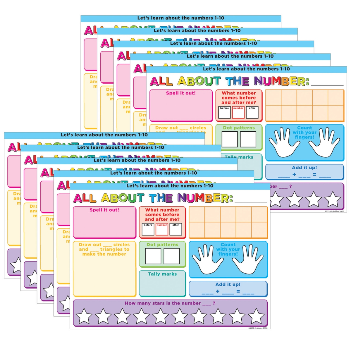 Picture of Ashley Productions ASH97029 All About the Number Smart Poly Poster Mat - Pack of 10