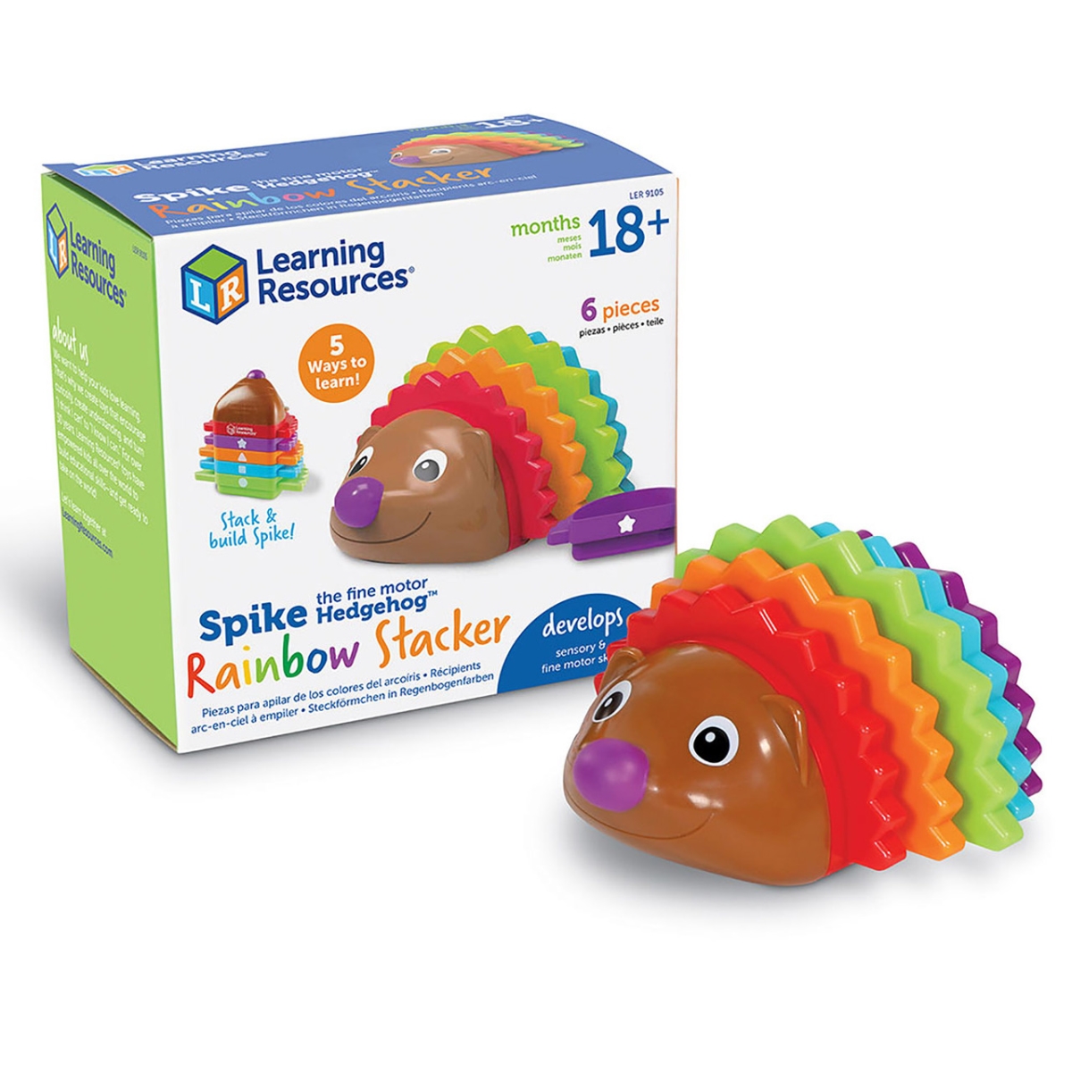 Picture of Learning Resources LER9105 Spike The Fine Motor Hedgehog - Rainbow Stackers