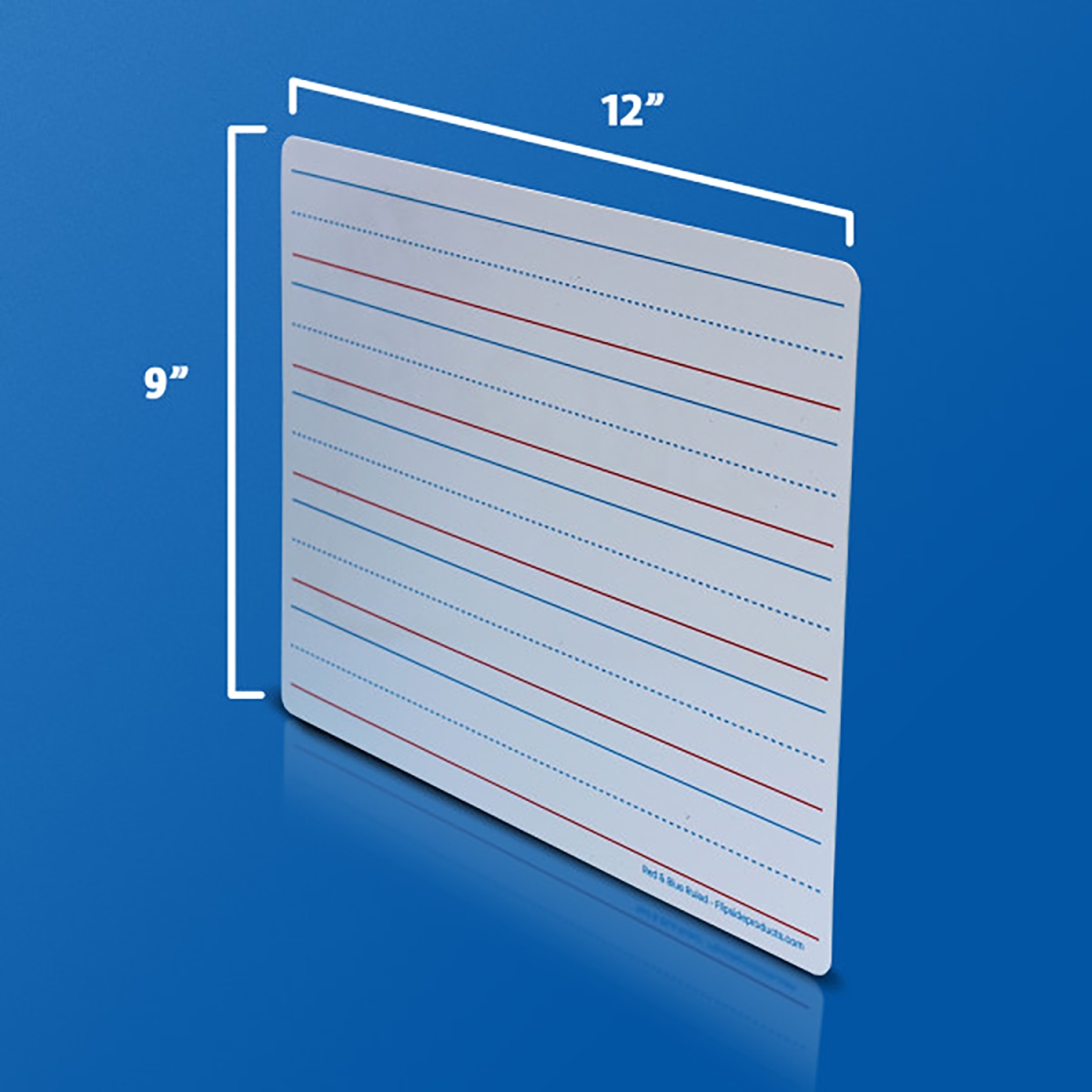 9 x 12 in. Two-Sided Red & Blue Ruled & Plain Magnetic Dry Erase Learning Mat, Pack of 48