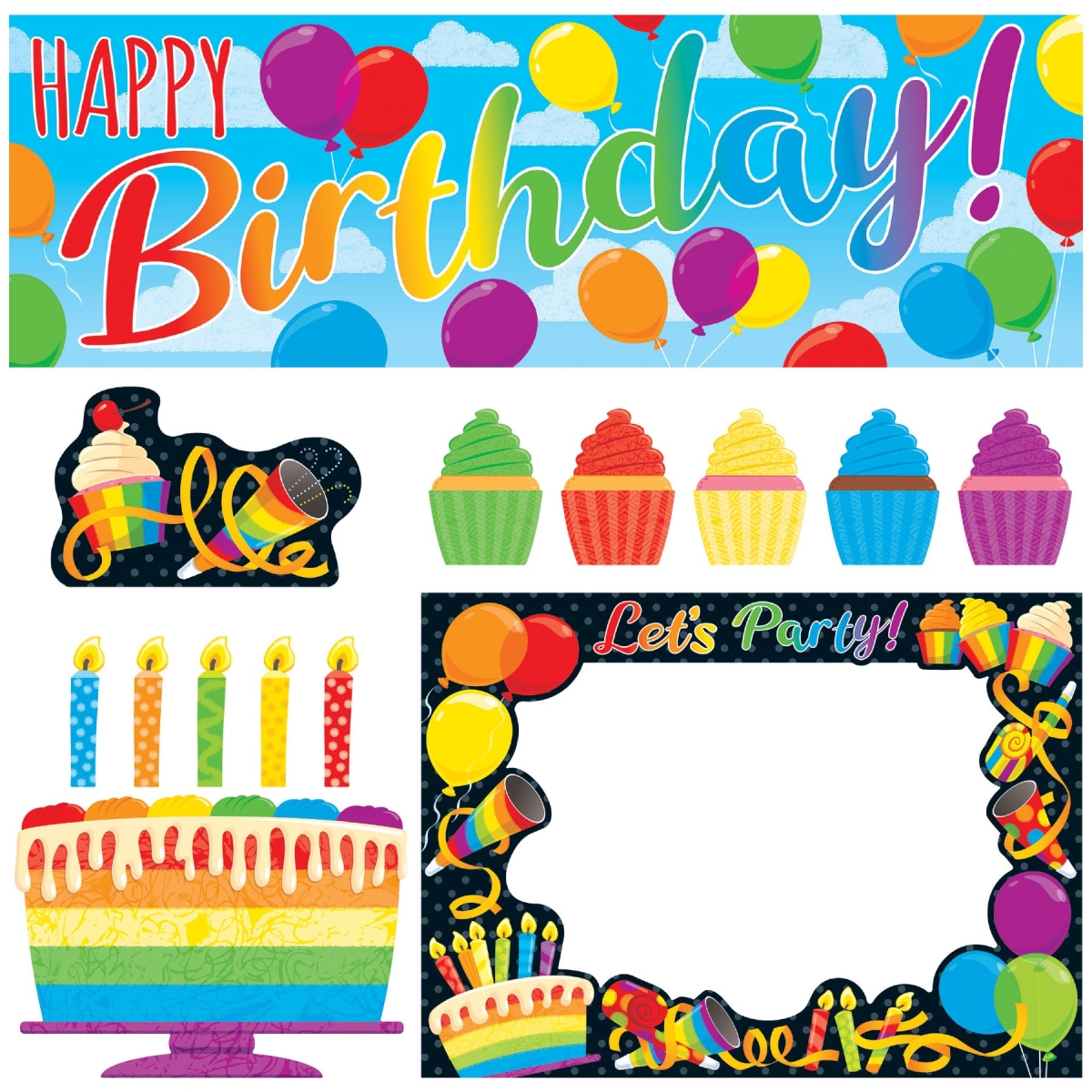 Rainbow Birthday Wipe-Off Learning Set