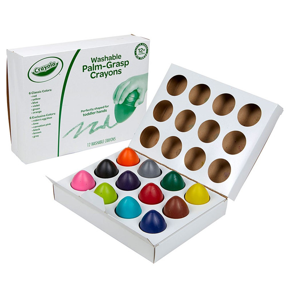 Crayola  Washable Palm-Grasp Crayons - Pack of 12 -  Crayola LLC, CR104166