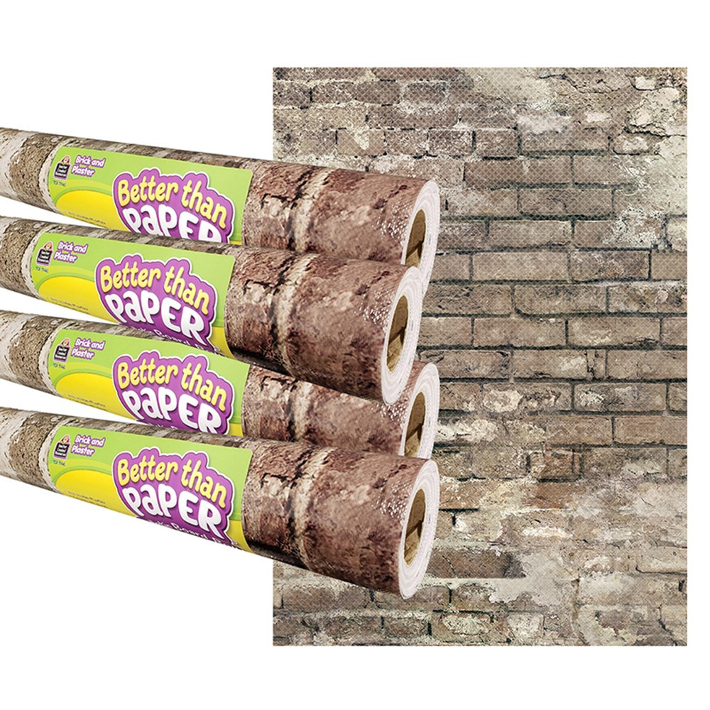 Brick & Plaster Better Than Paper Bulletin Board Roll - Pack of 4 -  Teacher Created Resources, TE896947