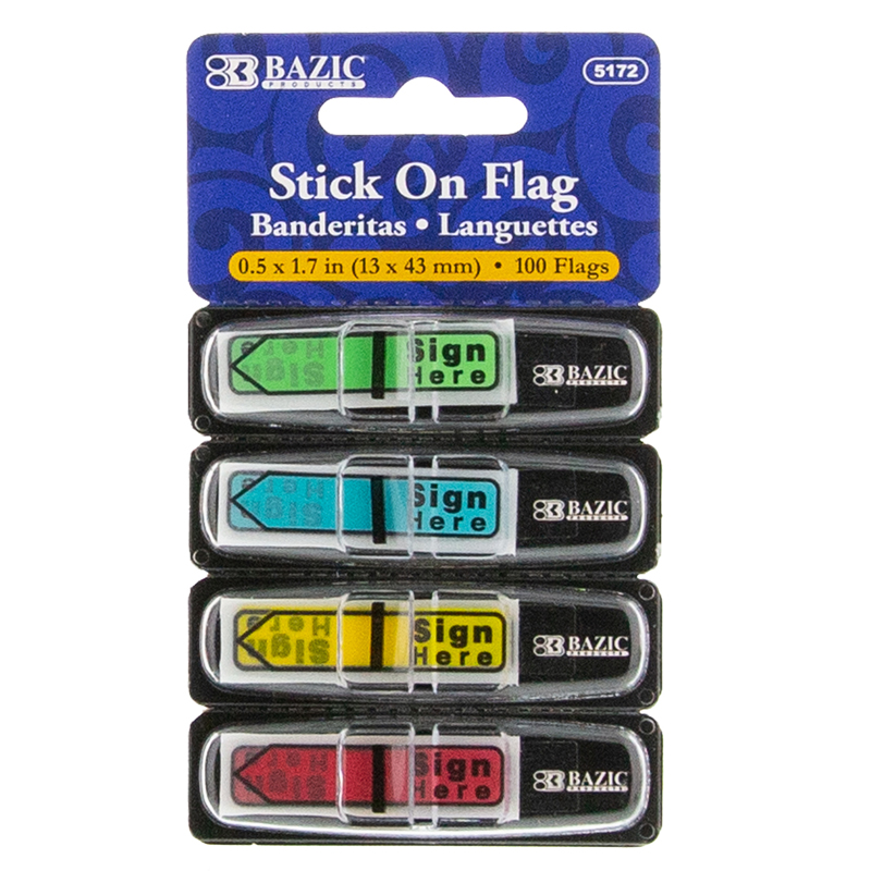Picture of Bazic Products BAZ5172 0.5 in. Sign Here Flags Stick On Notes