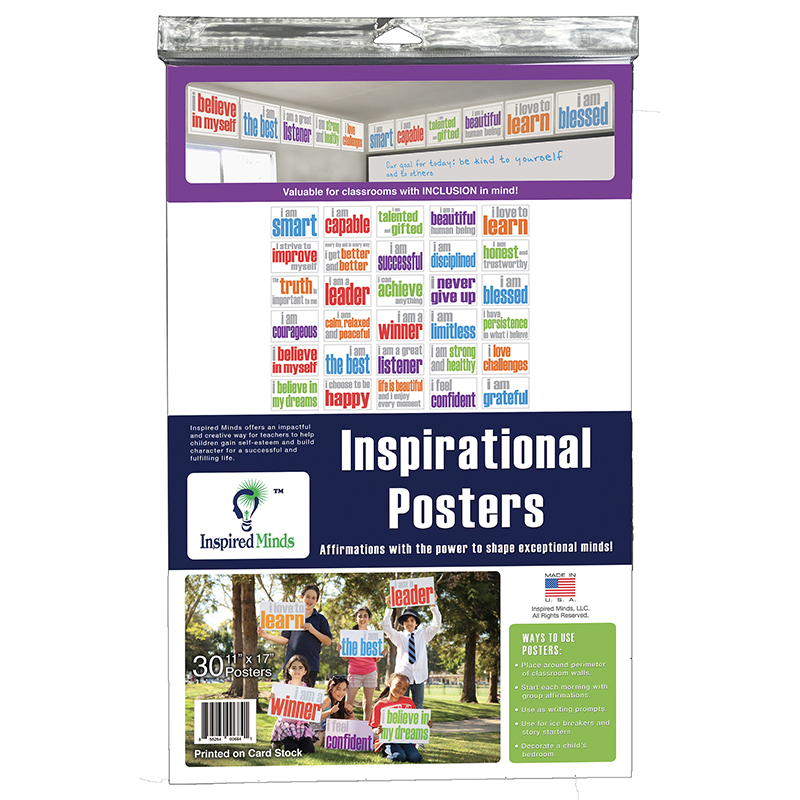 Picture of Inspired Minds ISM523CS30 Motivational Card Stock Posters in English, 30 Count