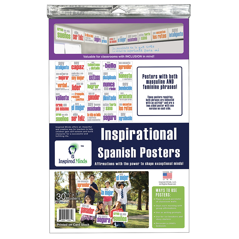 Picture of Inspired Minds ISM523CS30S Motivational Card Stock Posters in Spanish, 30 Count