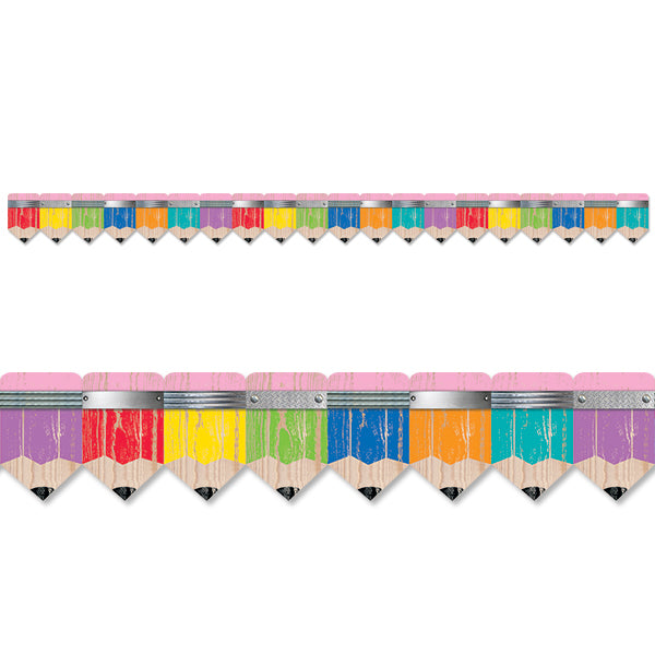 Rustic Pencils Border - Pack of 3