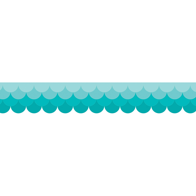 Ombre Turq Scallops Border - Pack of 3