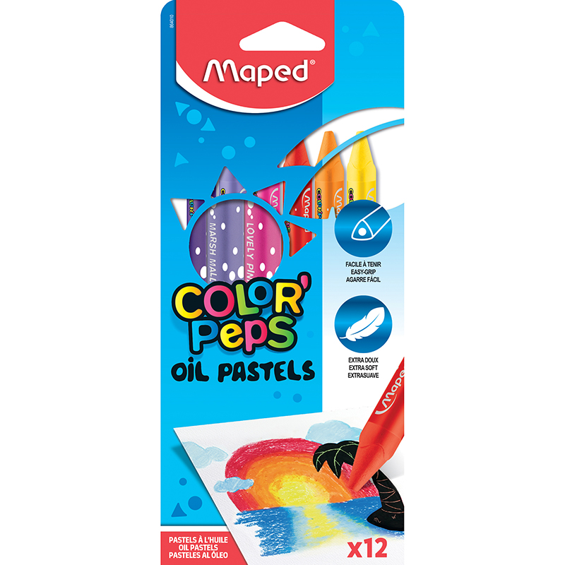 Picture of Maped Helix USA MAP864010 Triangular Oil Pastels - Pack of 12