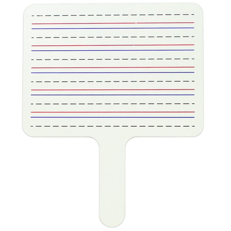 Two-Sided Dry Erase Answer Paddles, White - Set of 12