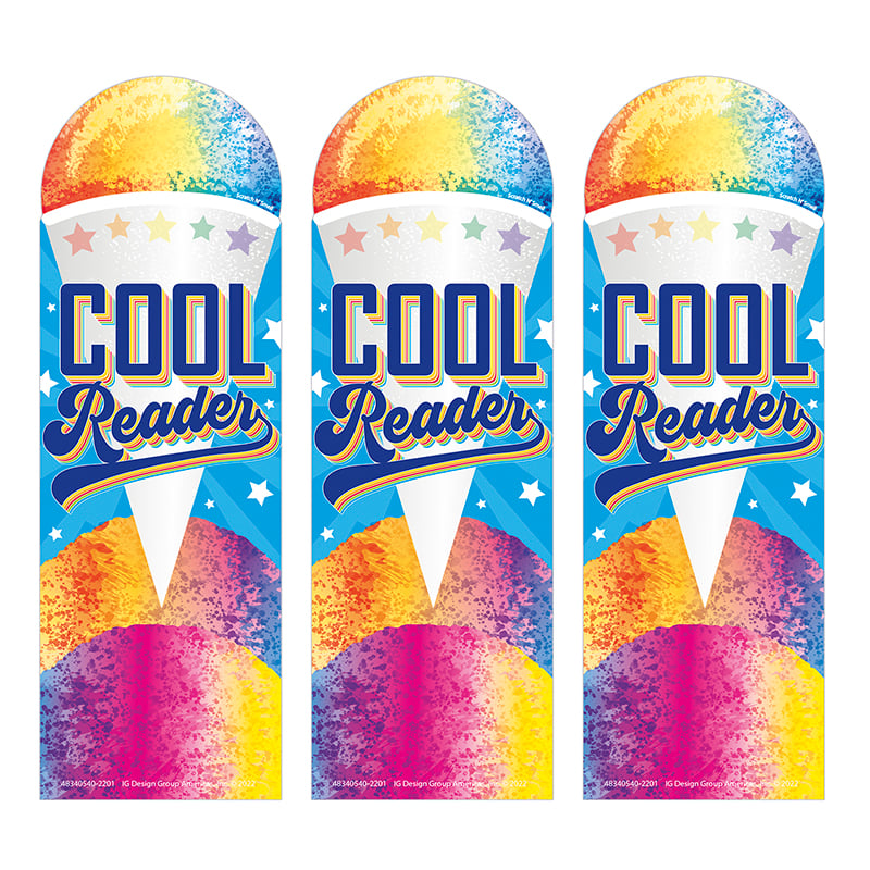 Cool Reader Snow Cone Scented Bookmark, Pack of 3