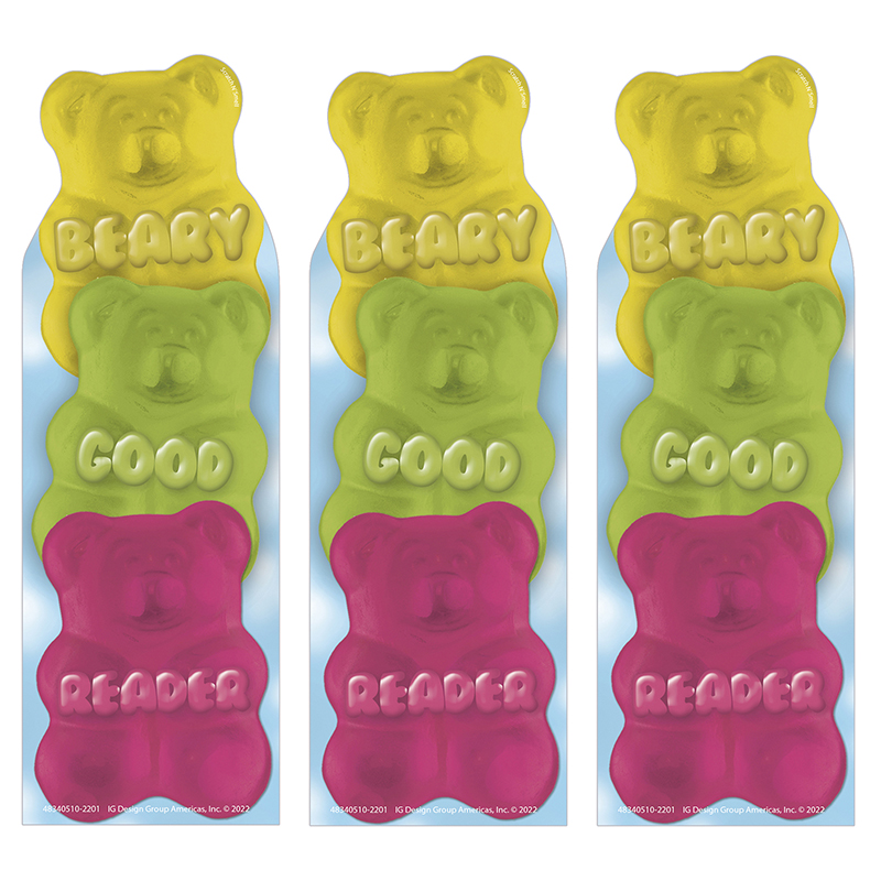 Beary Good Reader Gummy Bear Scented Bookmarks, Pack of 3