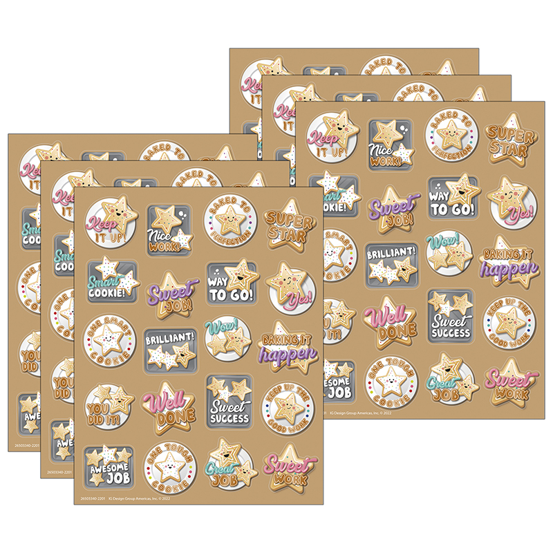 Picture of Eureka EU-650334-6 Star Sugar Cookie Stickers&#44; Pack of 6