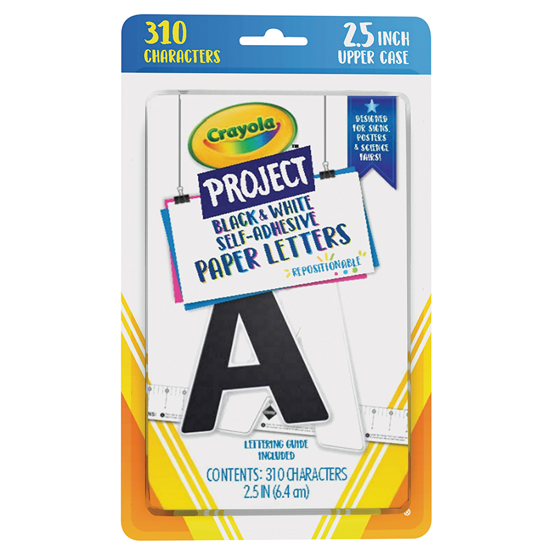 Picture of Dixon Ticonderoga PAC1645CRA-6 2.5 in. Self-Adhesive Project Paper Letters&#44; Black & White - 130 Count - Pack of 6