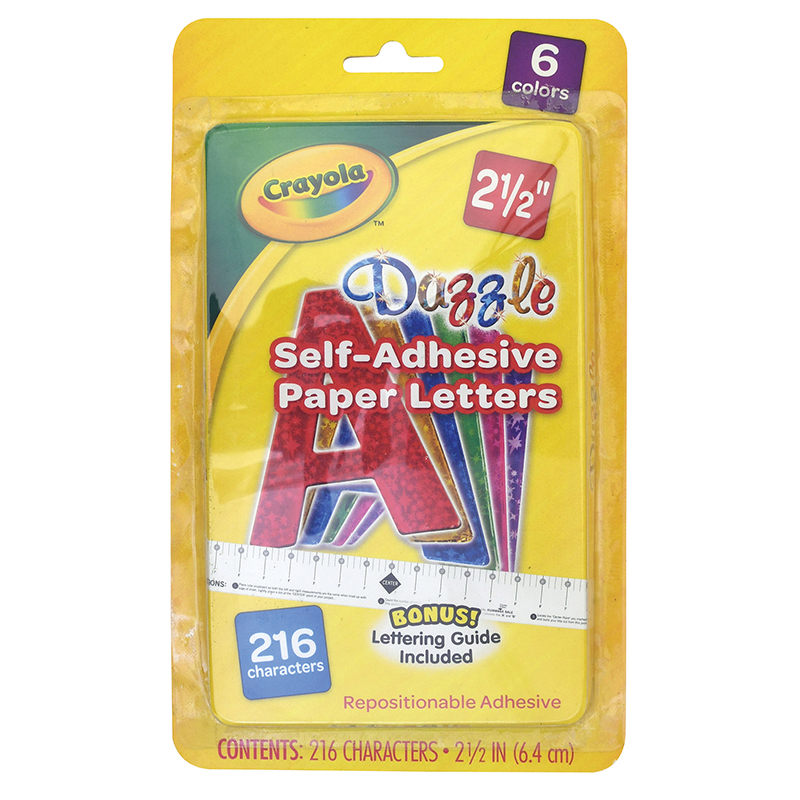 Picture of Dixon Ticonderoga PAC1649CRA-6 2.5 in. Self-Adhesive Letters&#44; Dazzle Colors - 216 Count - Pack of 6