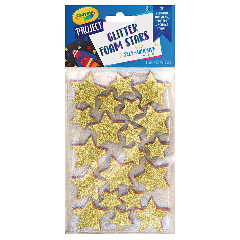 Picture of Dixon Ticonderoga PAC1664CRA-3 1 in. to 1.5 in. Foam Star Assorted Stickers&#44; 60 Count - Pack of 3