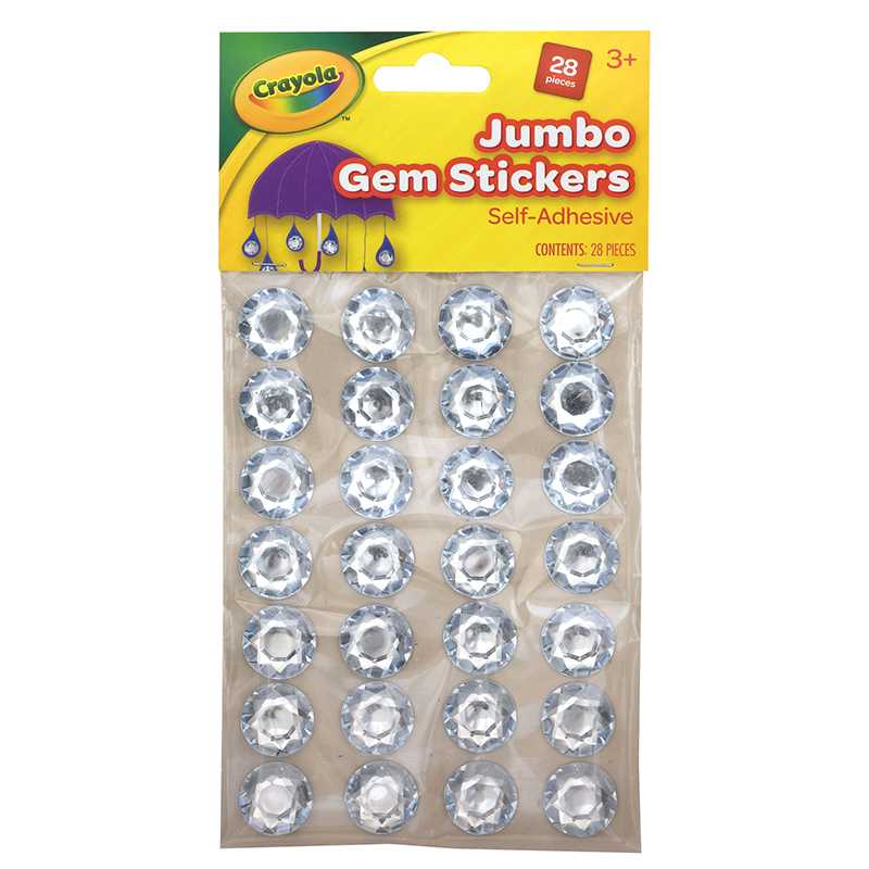 Picture of Dixon Ticonderoga PAC1666CRA-6 0.75 in. Crayola Jumbo Gem Stickers&#44; Silver - 28 Count - Pack of 6