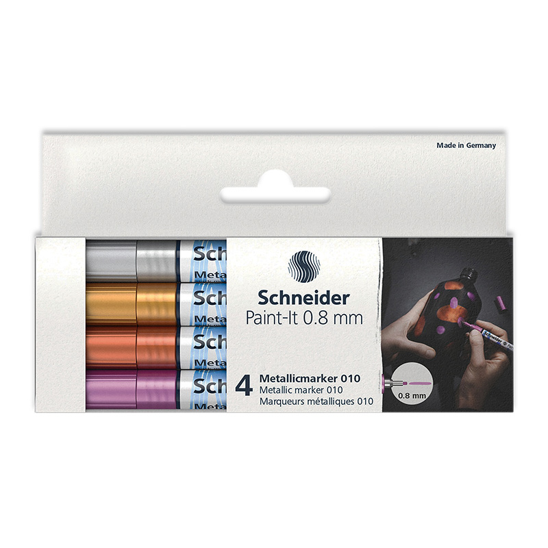 0.8 mm Tip Set I Paint-It Metallic Marker, 4 Count