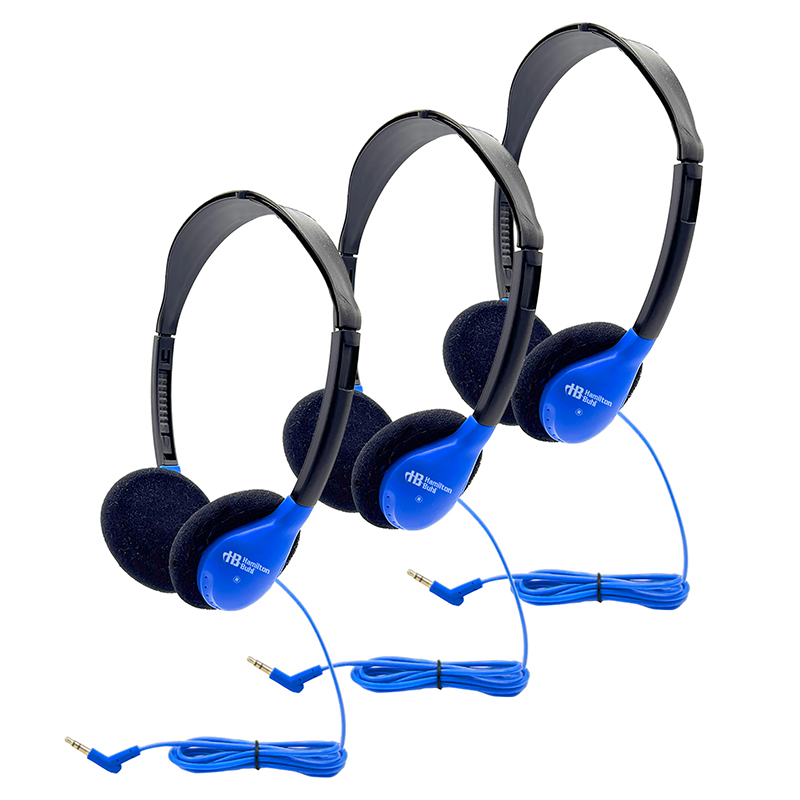 Personl Stereo Headphone, Blue - Pack of 3