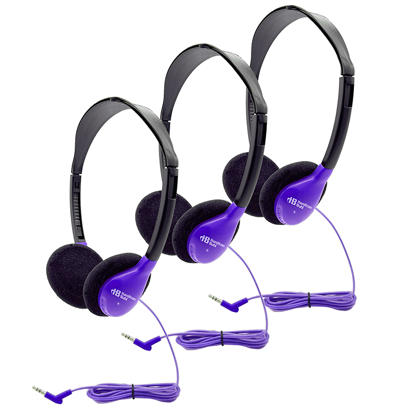 Picture of Hamilton Electronics HECHA2PPL-3 Personl Stereo Headphone, Purple - Pack of 3
