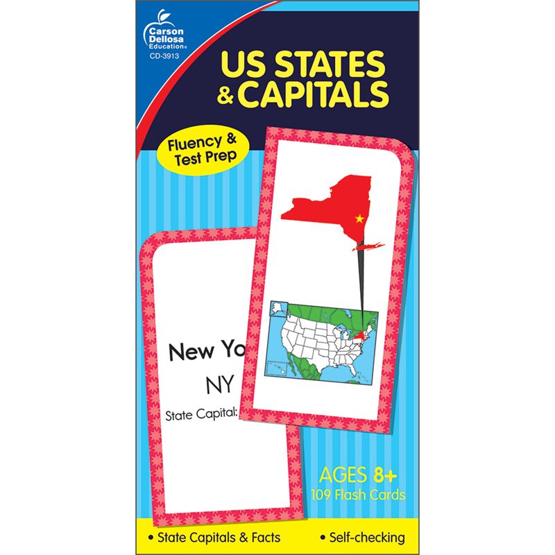 Picture of Carson Dellosa Education CD-3913-3 Flash Us State & Capital Card - Pack of 3
