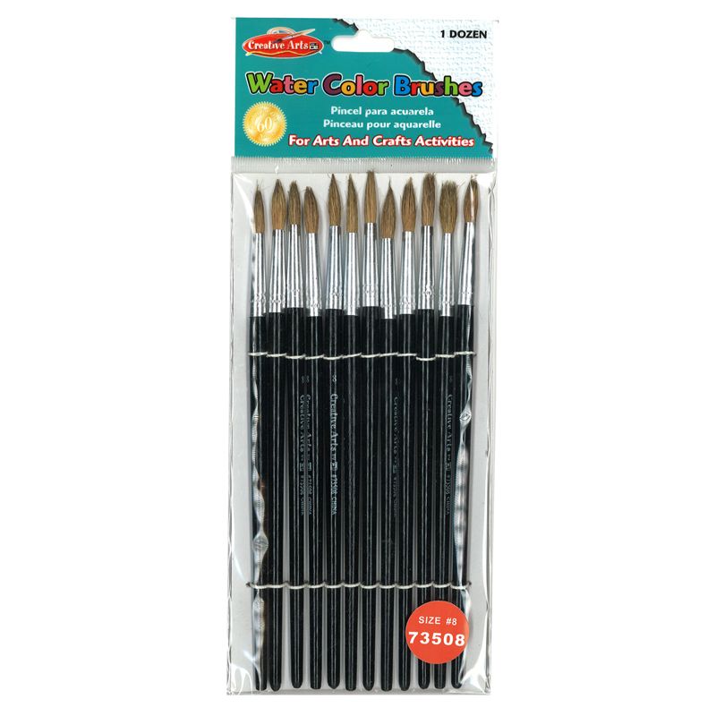 Picture of Charles Leonard CHL73508-6 No.8 Water Color Point Brushes - Pack of 6