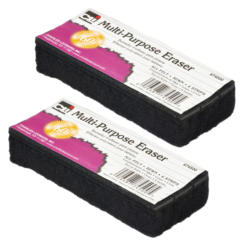 5 in. Multi-Purpose Eraser, Black - Case of 12 - Pack of 2