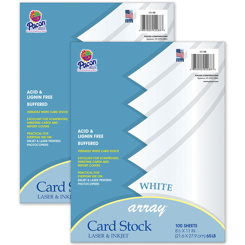 Picture of Dixon Ticonderoga PAC101188-2 Card Stock&#44; White & Assorted Color - 100 Sheet - Pack of 2