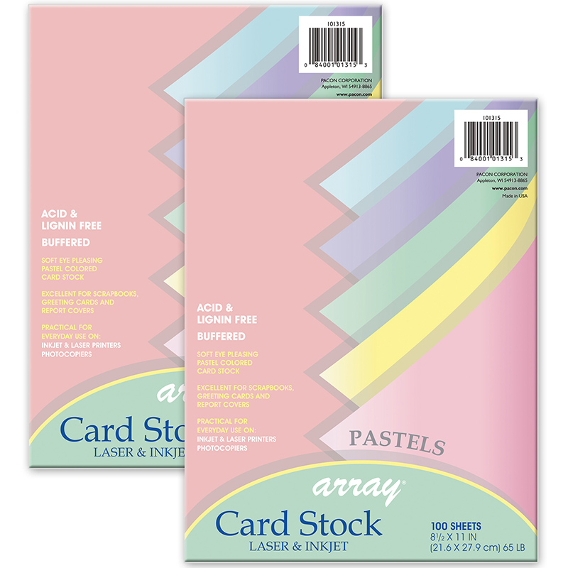 Picture of Dixon Ticonderoga PAC101315-2 Array Pastel Liter Card Stock, Assorted Color - 100 Sheet - Pack of 2