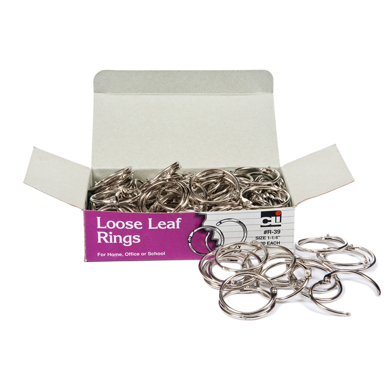 1.25 in. Loose Leaf Rings, Box of 100