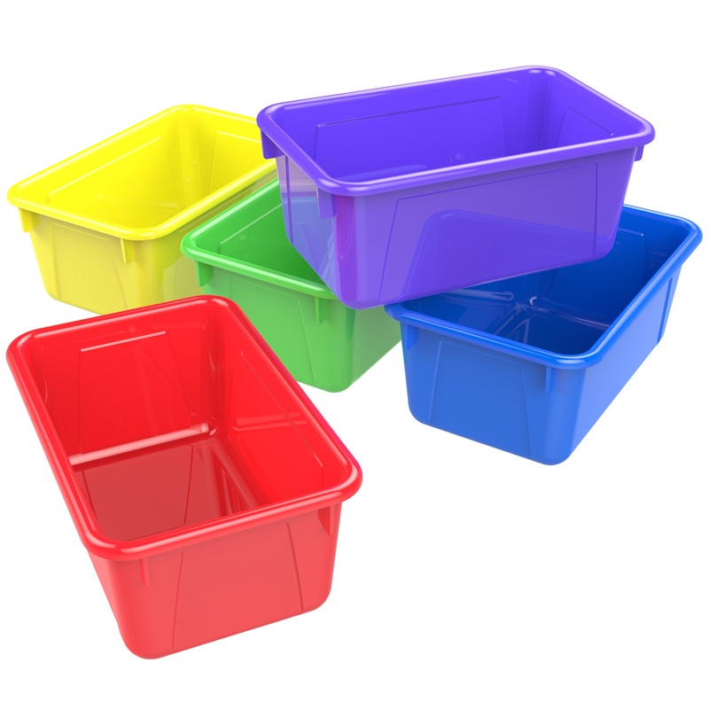 Cubby Bins, Assorted Colors - Set of 5