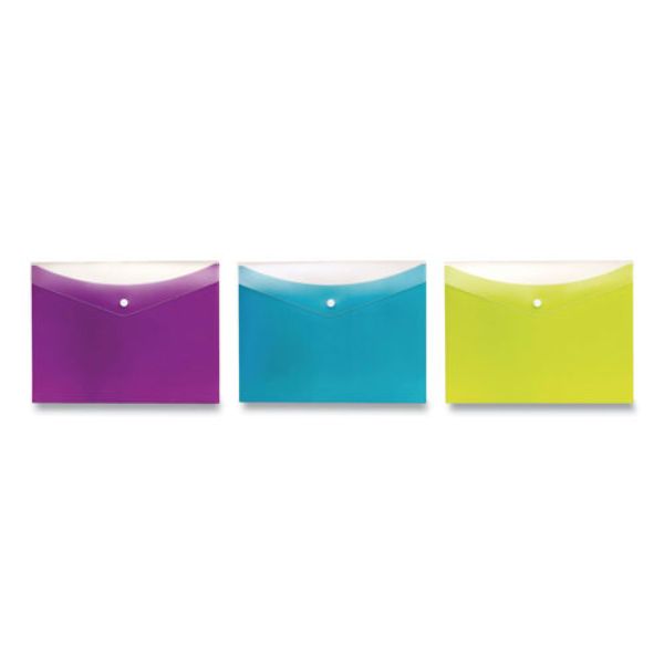 PFX95569-2 Poly Snap Envelope Letter Size, Assorted Color - 3 Count - Pack of 2