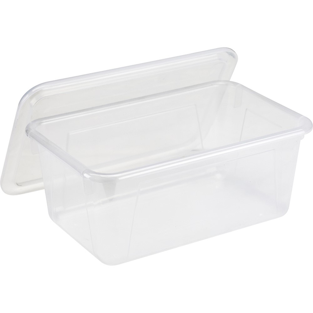 STX62436U05C-3 Small Cubby Bin with Lid, Clear - 3 Each