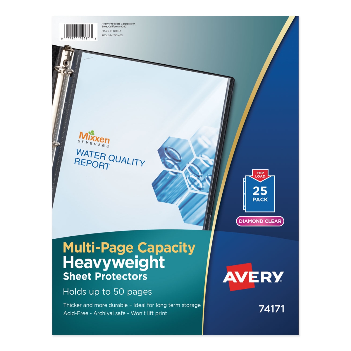 AVE74171-3 8.5 x 11 in. Multi-Page Top-Load Sheet Protectors, Clear - 25 Count - Pack of 35