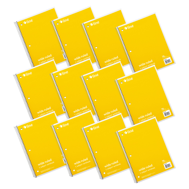 C-Line Products  1 Sub Wide Ruled Notebook - Yellow - Pack of 12