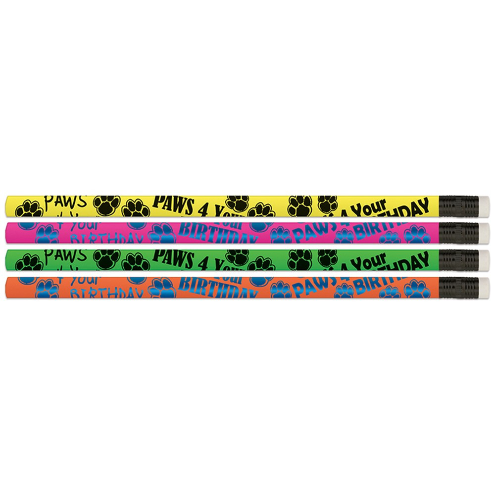 MUSD2571-12 Paws 4 Your Birthday Pencils - Pack of 12