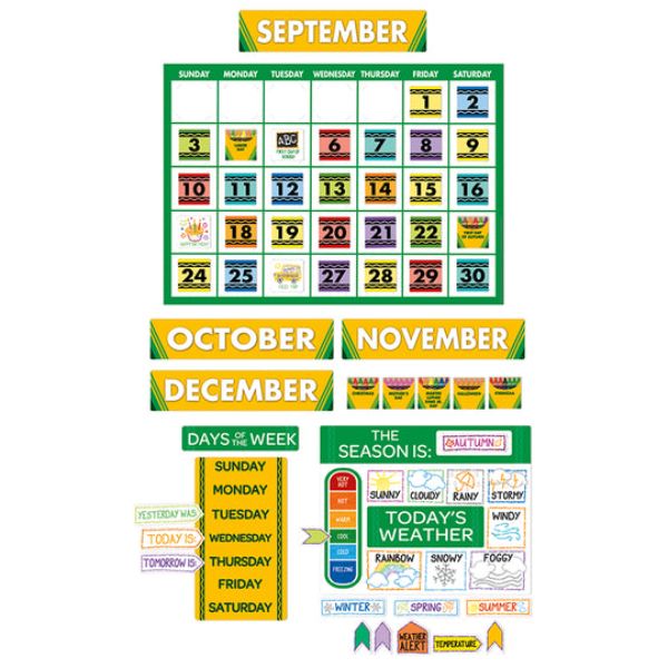 EU-847814 Crayola Calendar Bulletin Board Set