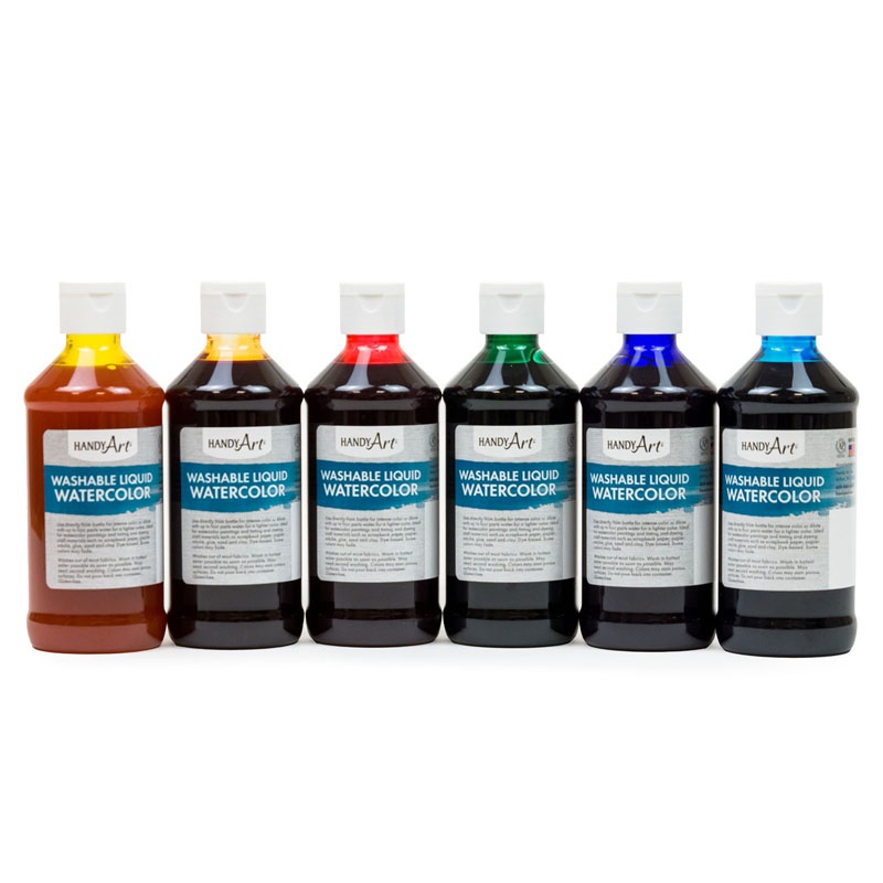 8 oz Washable Liquid Watercolor - Set of 6