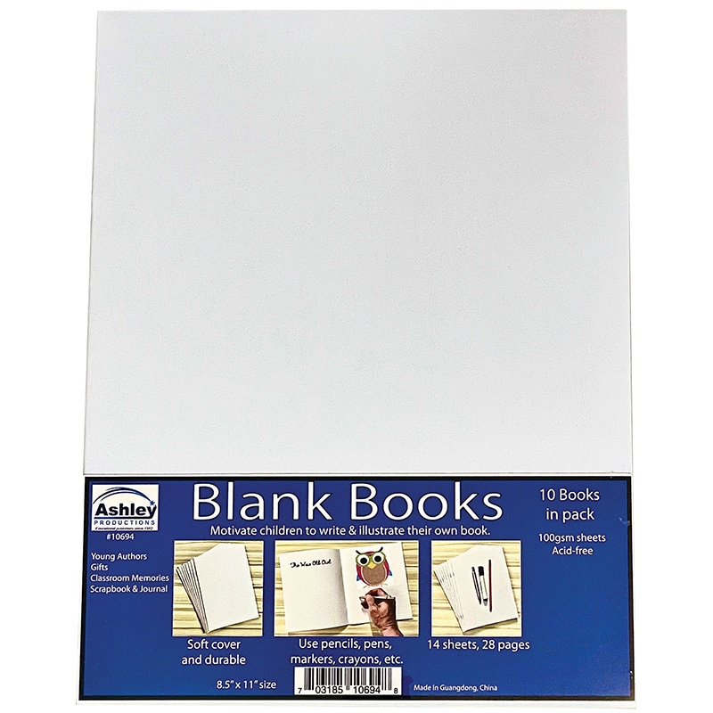 Picture of Ashley Productions ASH10694 8.5 x 11 in. Soft Blank Book - Pack of 10