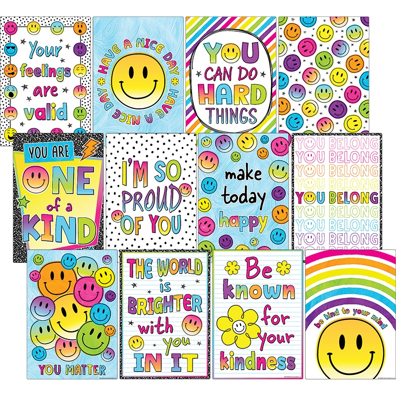 Picture of Teacher Created Resources TCR7469 Brights 4Evr Positive Small Poster Pack Sayings - Pack of 12