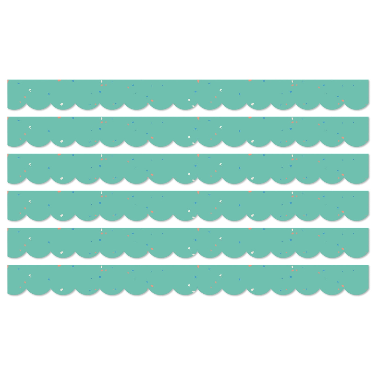 Picture of Carson Dellosa Education CD-108494-6 Speckled Scallop Borders, Teal - Pack of 6