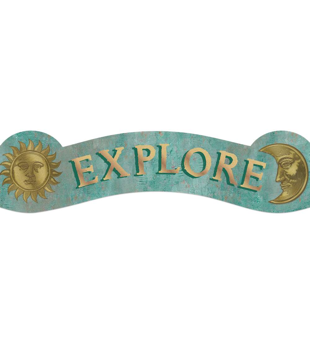 EU-846338-6 2.75 x 37 in. Curiosity Garden Dream Explore Create Imagine Extra Wide Deco Trim - Pack of 6
